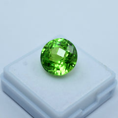 12.75 Carat Natural Ring Size Peridot Green Round Cut Loose Gemstone Certified | Free Delivery Free Gift | On Sale