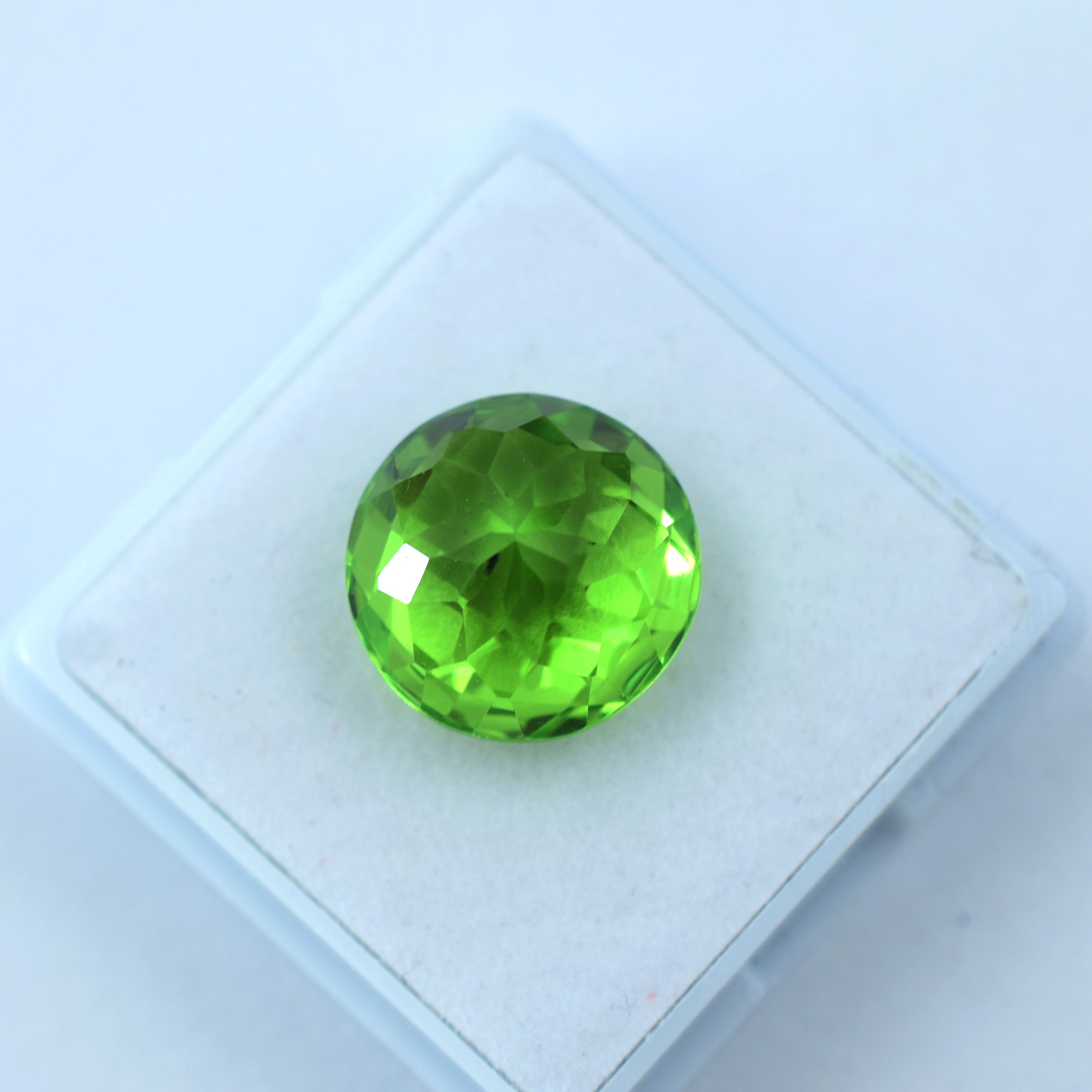 12.75 Carat Natural Ring Size Peridot Green Round Cut Loose Gemstone Certified | Free Delivery Free Gift | On Sale