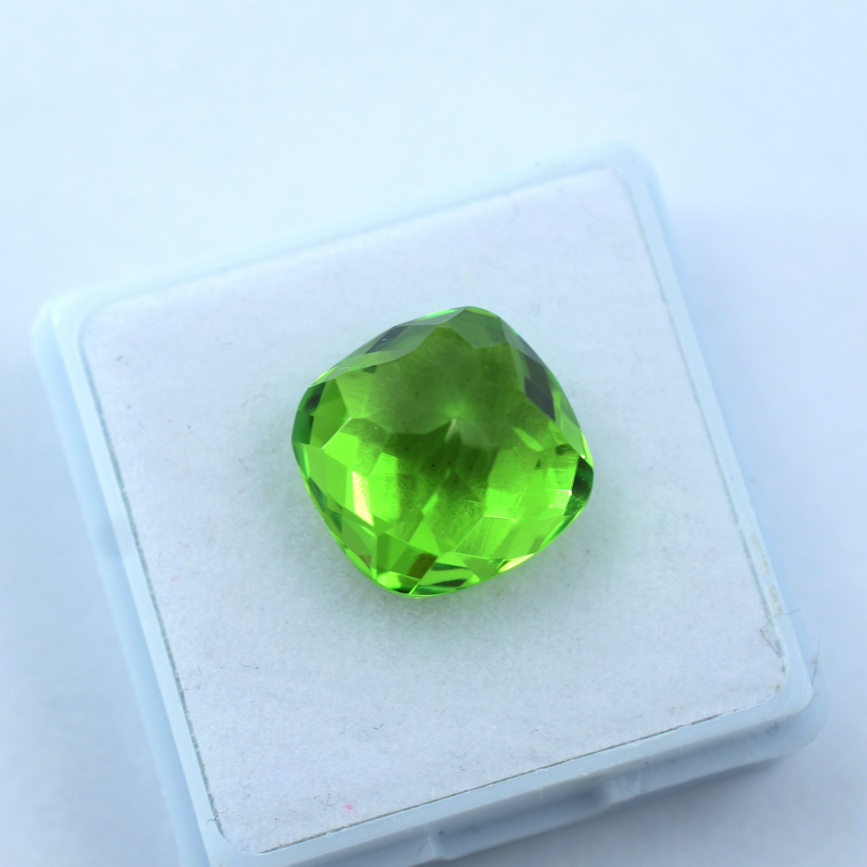 Natural Peridot Green Square Cushion Cut 12.35 Carat Certified Loose Gemstone Ring Size Stone