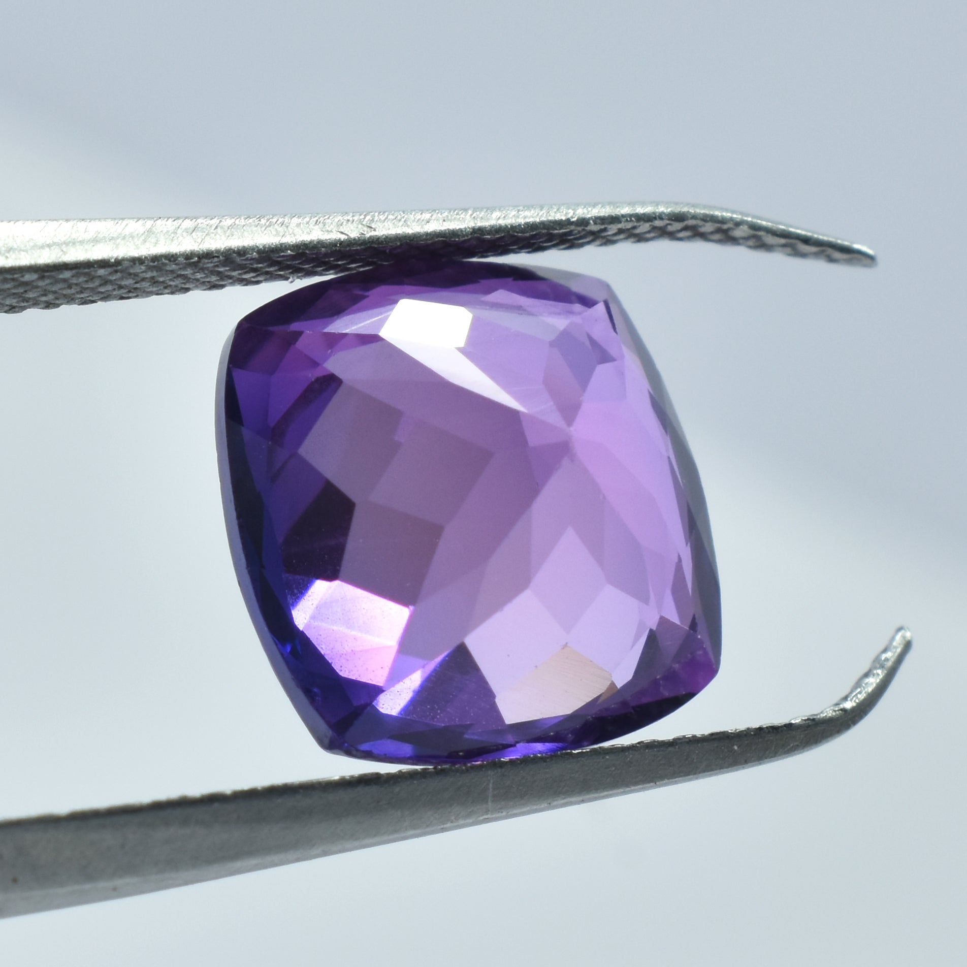 Beautiful Square Cushion Cut Purple Sapphire 8.65 Carat Natural Certified Loose Gemstone Color Change Gem | Free Shipping Free Gift | Best Offer