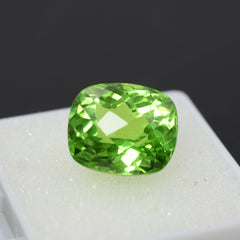 Green Peridot Stone 11.80 Carat Natural Cushion Cut Certified Loose Gemstone | Jwelery Making Stone | August Month Birth Stone