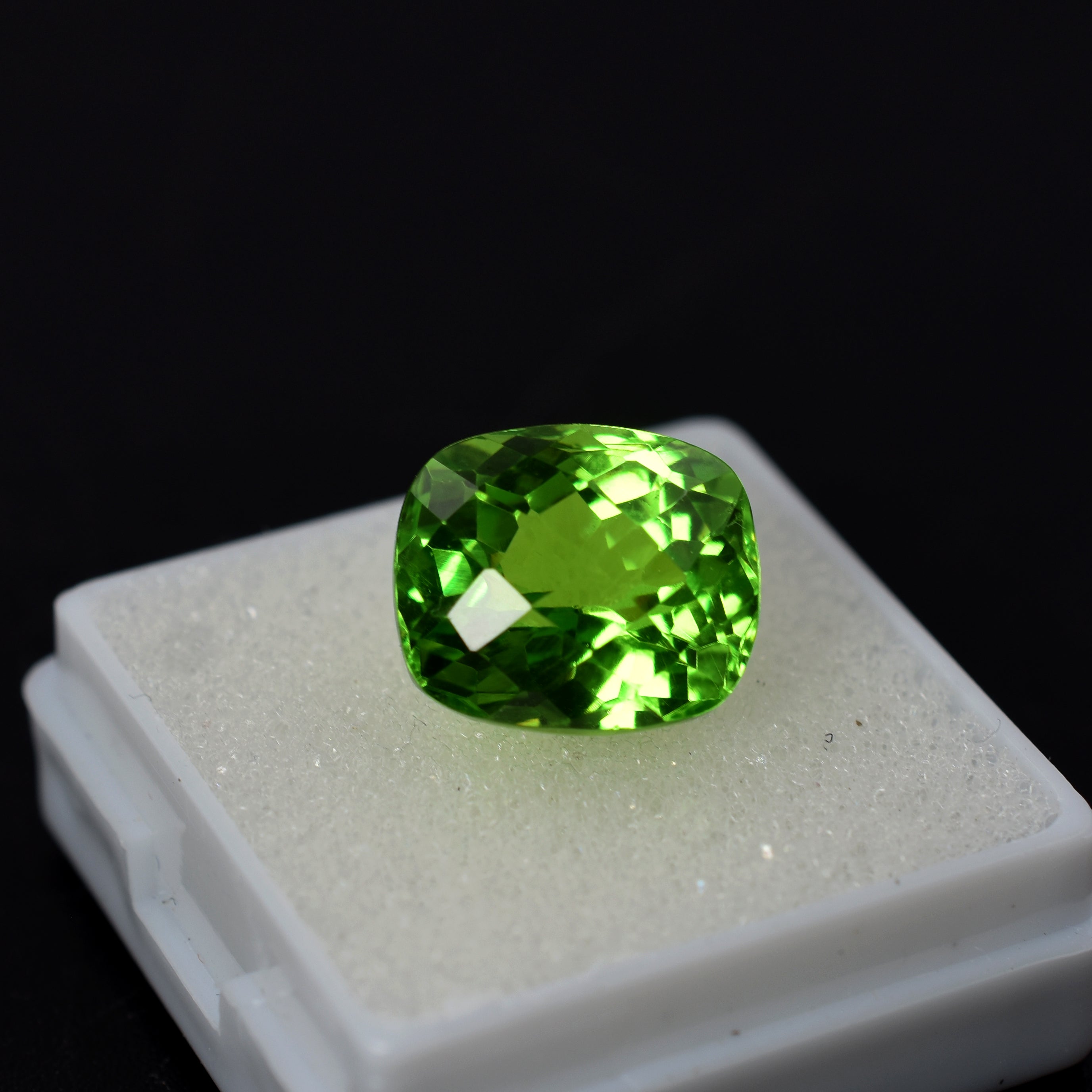 Green Peridot Stone 11.80 Carat Natural Cushion Cut Certified Loose Gemstone | Jwelery Making Stone | August Month Birth Stone