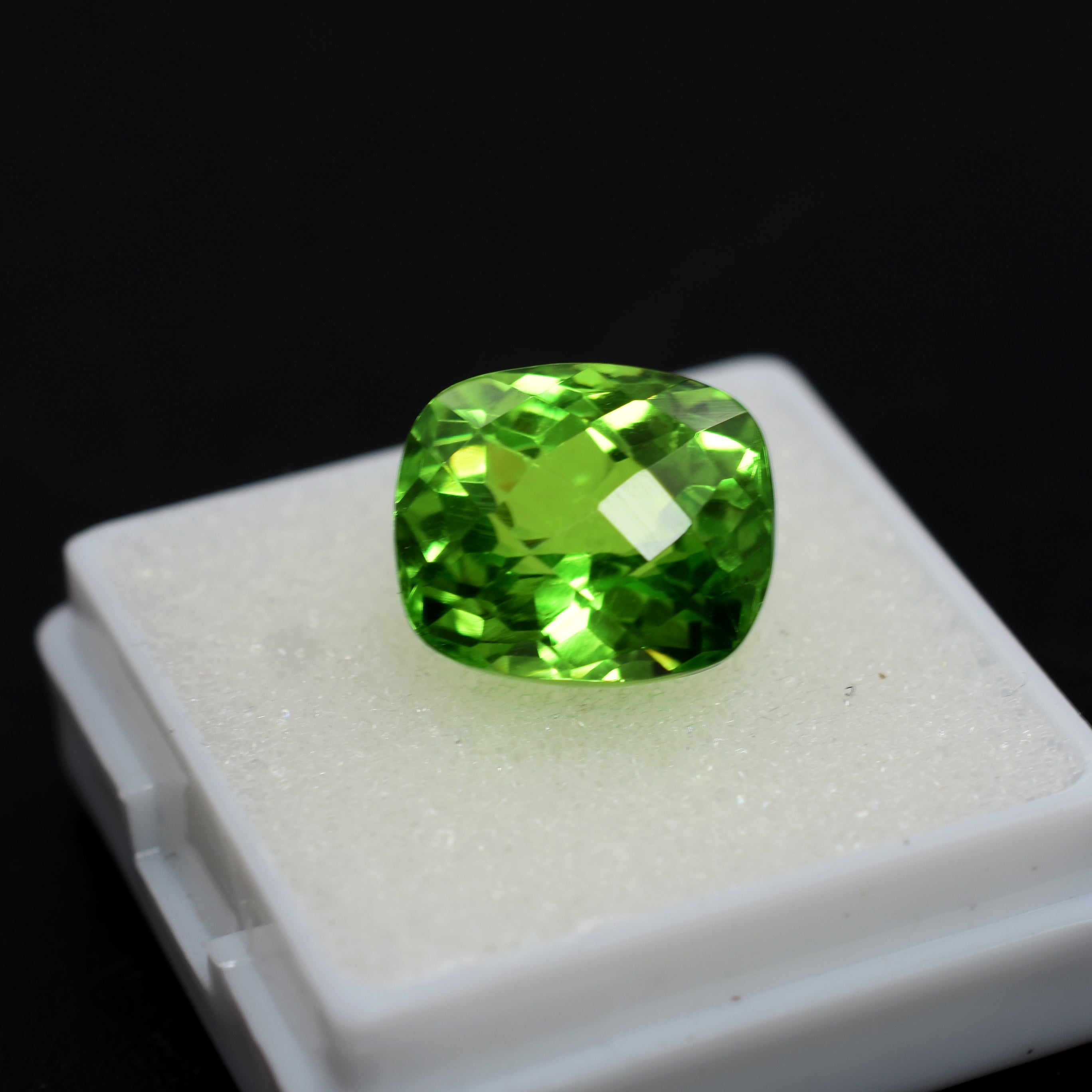 Green Peridot Stone 11.80 Carat Natural Cushion Cut Certified Loose Gemstone | Jwelery Making Stone | August Month Birth Stone