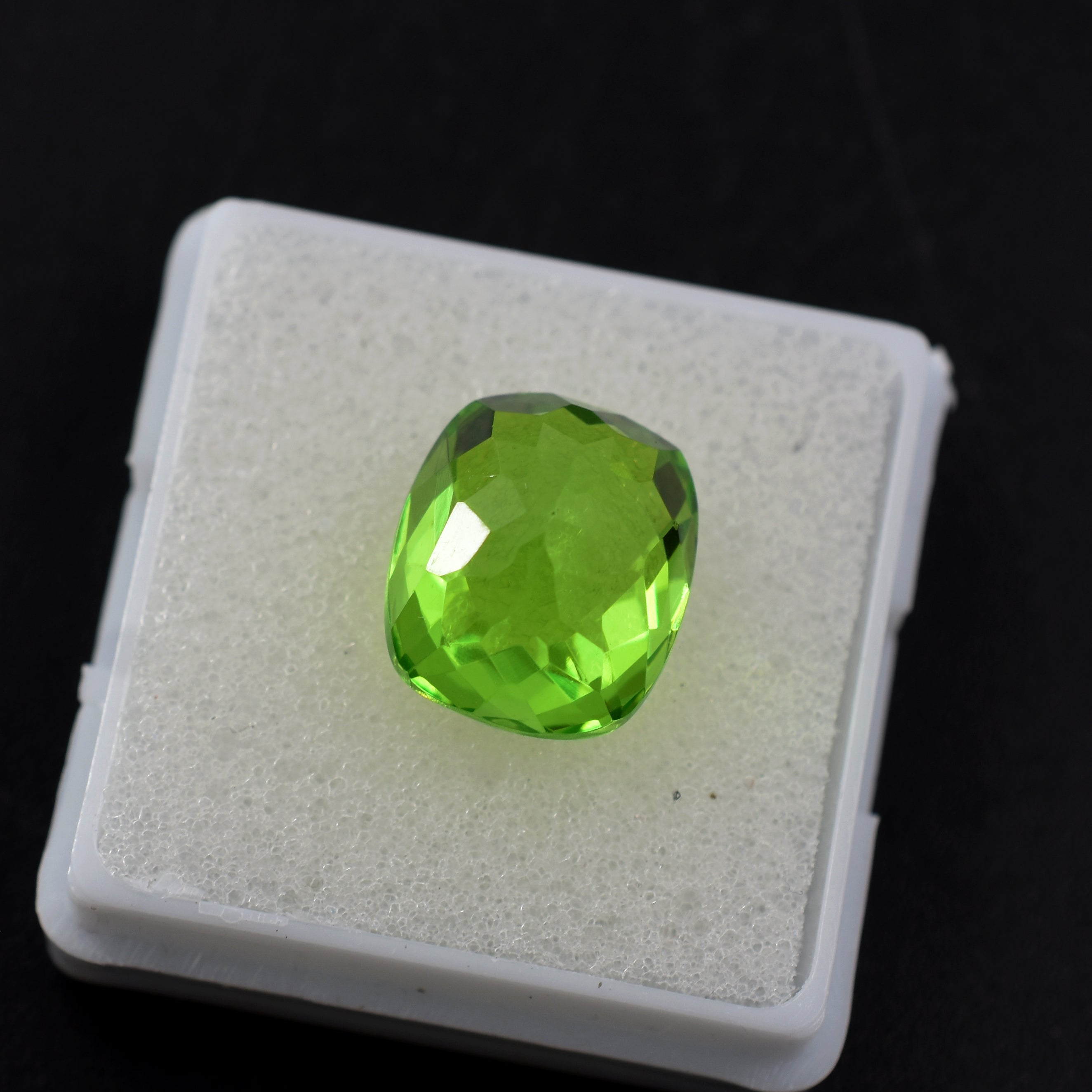 Green Peridot Stone 11.80 Carat Natural Cushion Cut Certified Loose Gemstone | Jwelery Making Stone | August Month Birth Stone