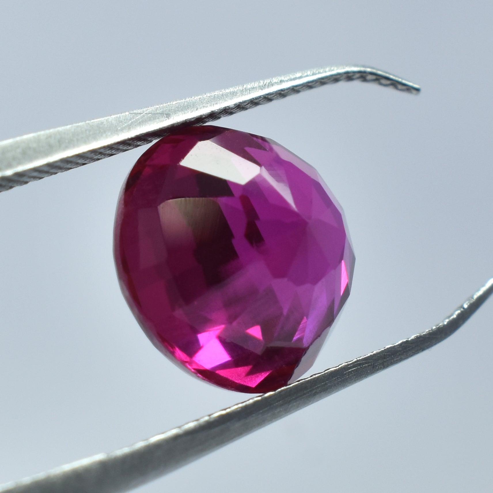 Round Shape 7.85 Carat Natural Certified Flawless Pink Ruby Loose Gemstone Best For Safety And Security