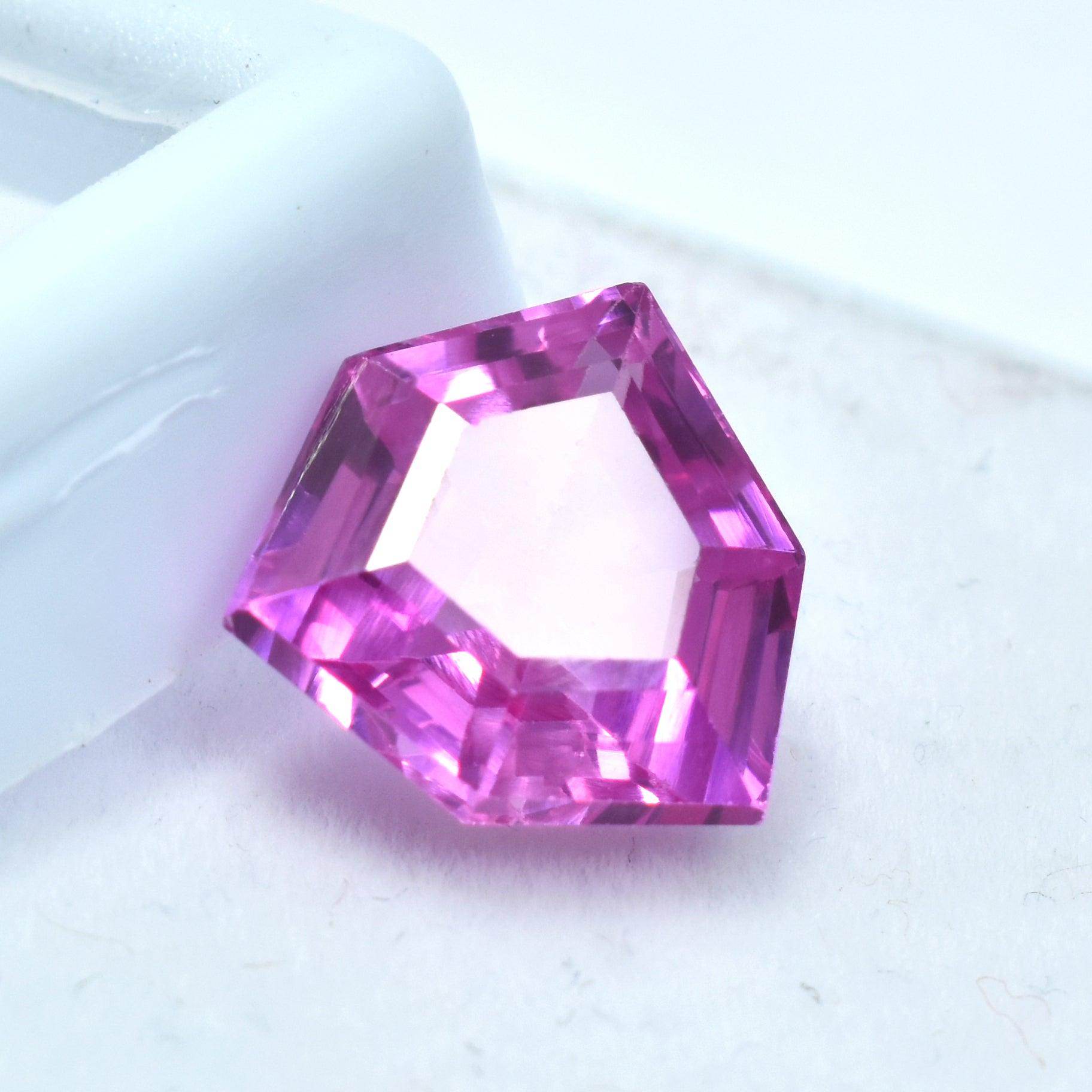 Sparkling Pink Sapphire 7.35 Carat Fancy Shape Pink Ceylon Sapphire Natural Certified  Loose Gemstone