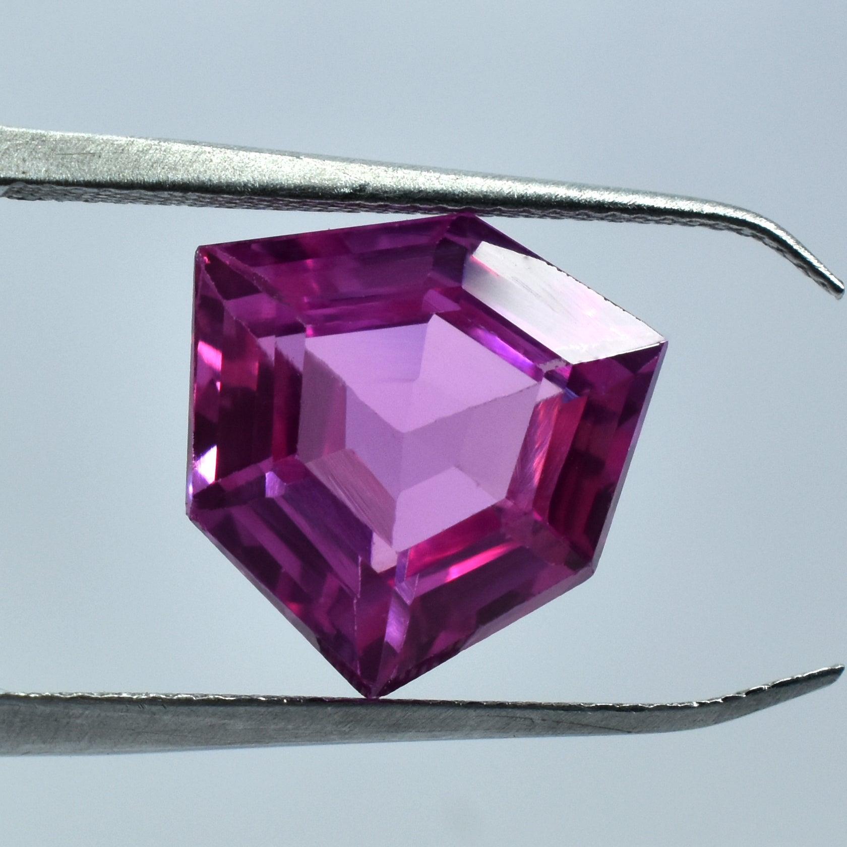 Sparkling Pink Sapphire 7.35 Carat Fancy Shape Pink Ceylon Sapphire Natural Certified  Loose Gemstone