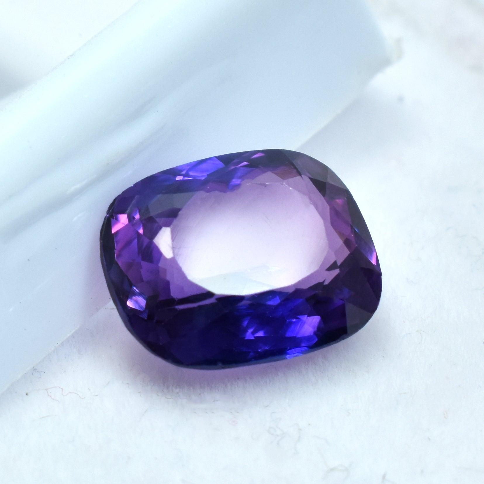 Fantastic 5.60 Carat Natural Purple Tanzanite Cushion Shape Purple Tanzanite Certified Loose Gemstone Tanzania Calming and Stress Relief Purple Tanzanite