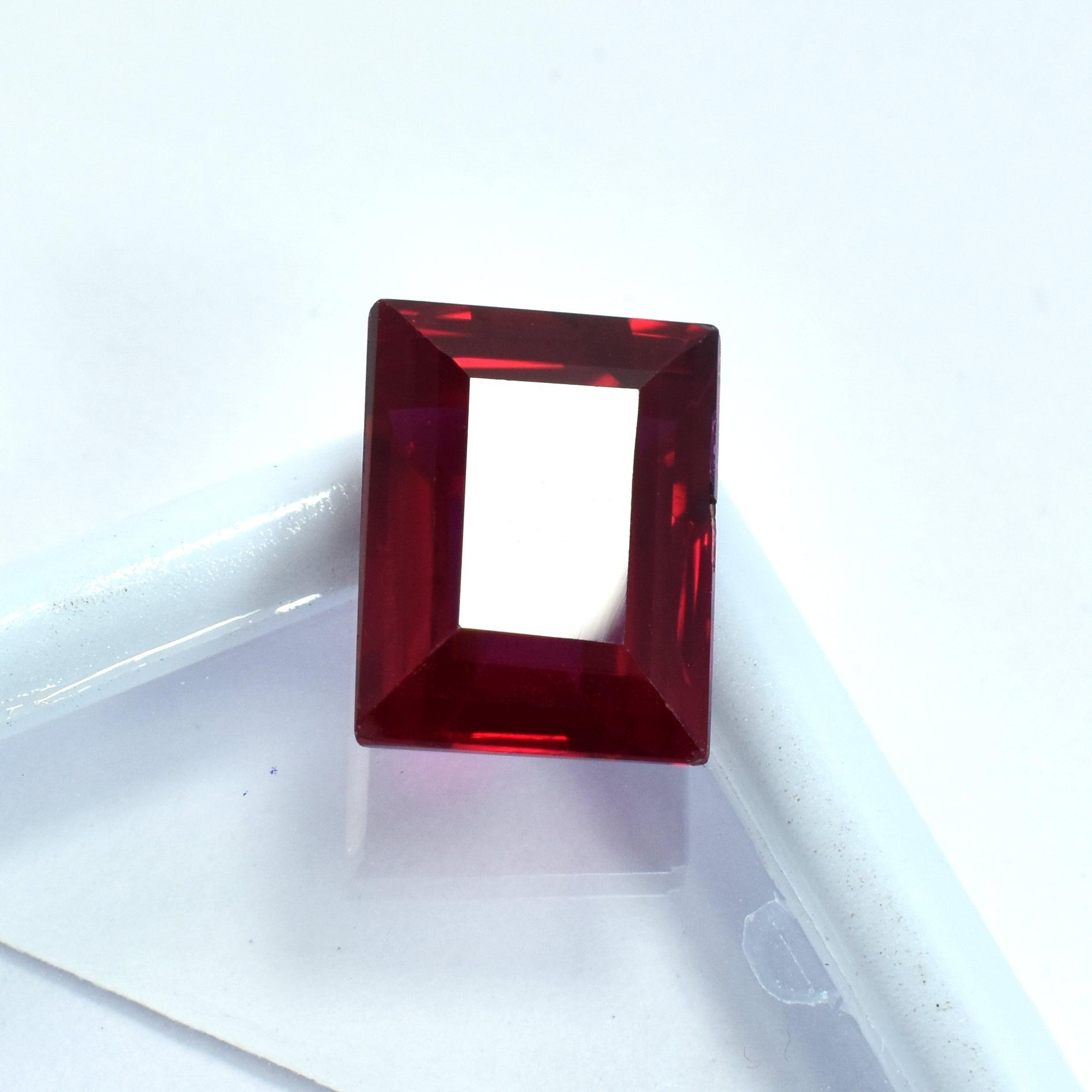 10.34 Carat Emerald Shape Pigeon Red Ruby Natural Certified Loose Ruby Gemstone Best For Status and Luxury