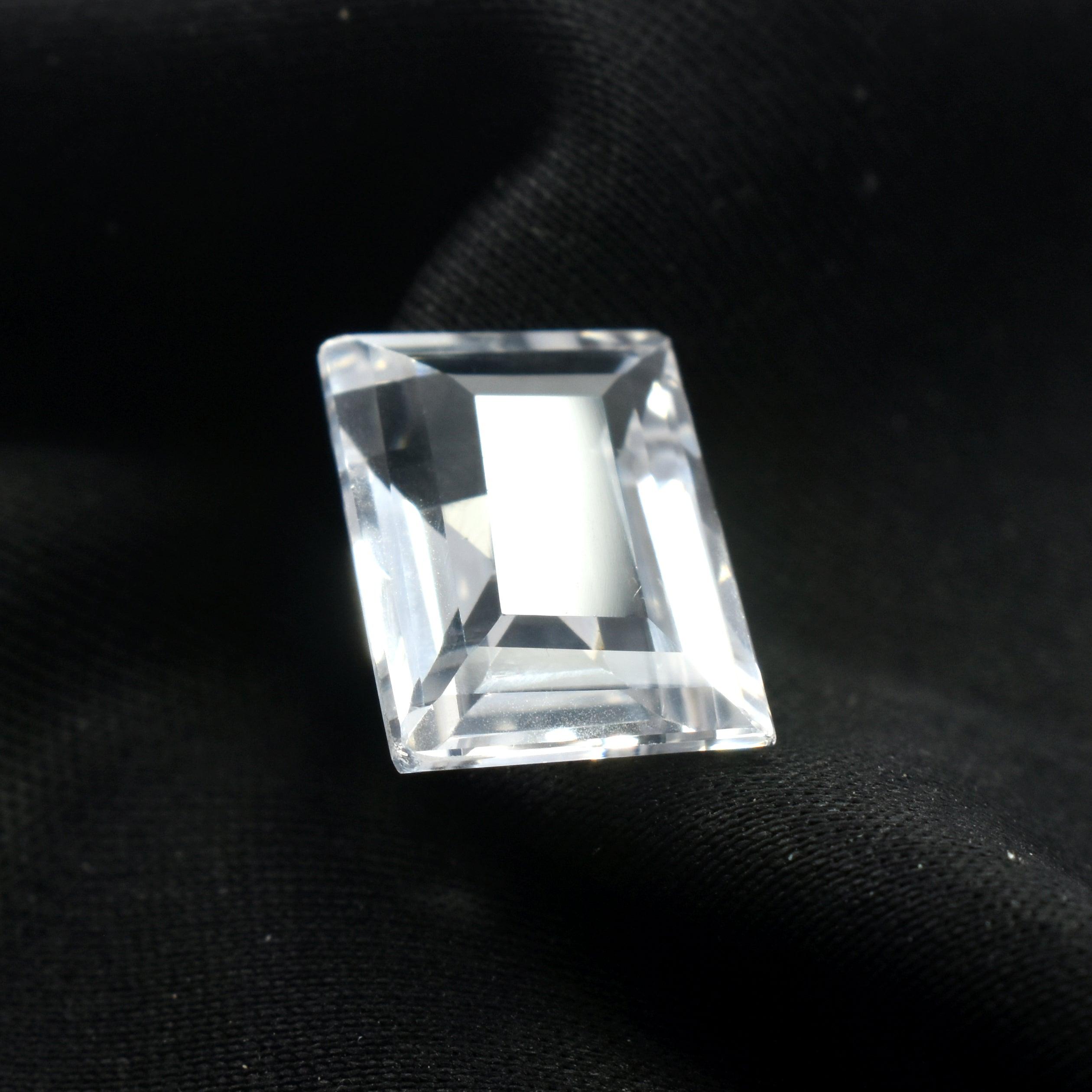 Certified White Sapphire 9.35 Carat Emerald Shape Natural Certified White Sapphire Jewelry Making Loose Gemstone