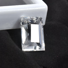 Certified White Sapphire 9.35 Carat Emerald Shape Natural Certified White Sapphire Jewelry Making Loose Gemstone