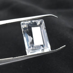 Certified White Sapphire 9.35 Carat Emerald Shape Natural Certified White Sapphire Jewelry Making Loose Gemstone