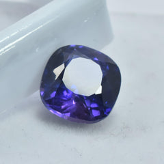 Glistening Purple Tanzanite Natural Square Cushion Shape 5.85 Carat Certified Loose Gemstone From Tanzania Purple Tanzanite