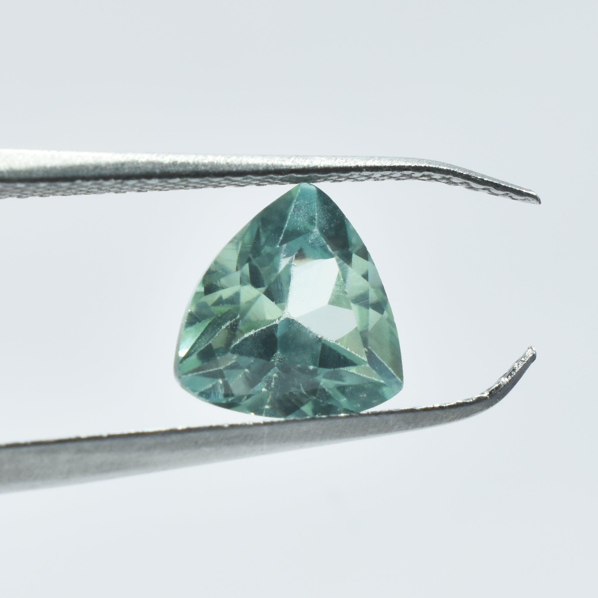 Bluish Green Montana Sapphire 1.70 Carat Natural Trillion Shape Bluish Green Sapphire Certified Loose Gemstone September Birthstone