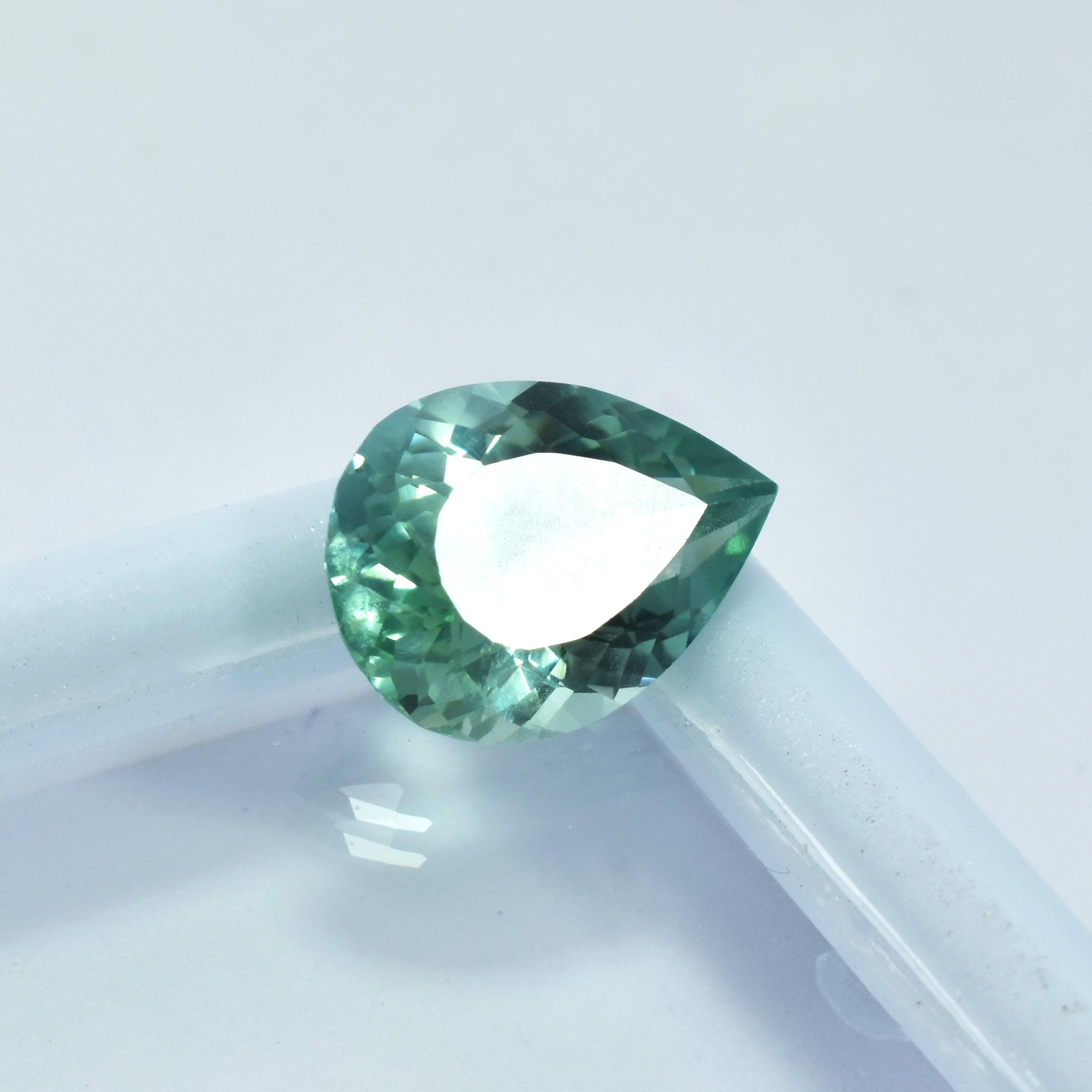 Most Attractive Bluish Green Sapphire From Sri Lanka Certified Natural 4.40 Carat  Pear Shape Bluish Green Montana Sapphire Loose Gemstone Best For Engagement Rings Stone