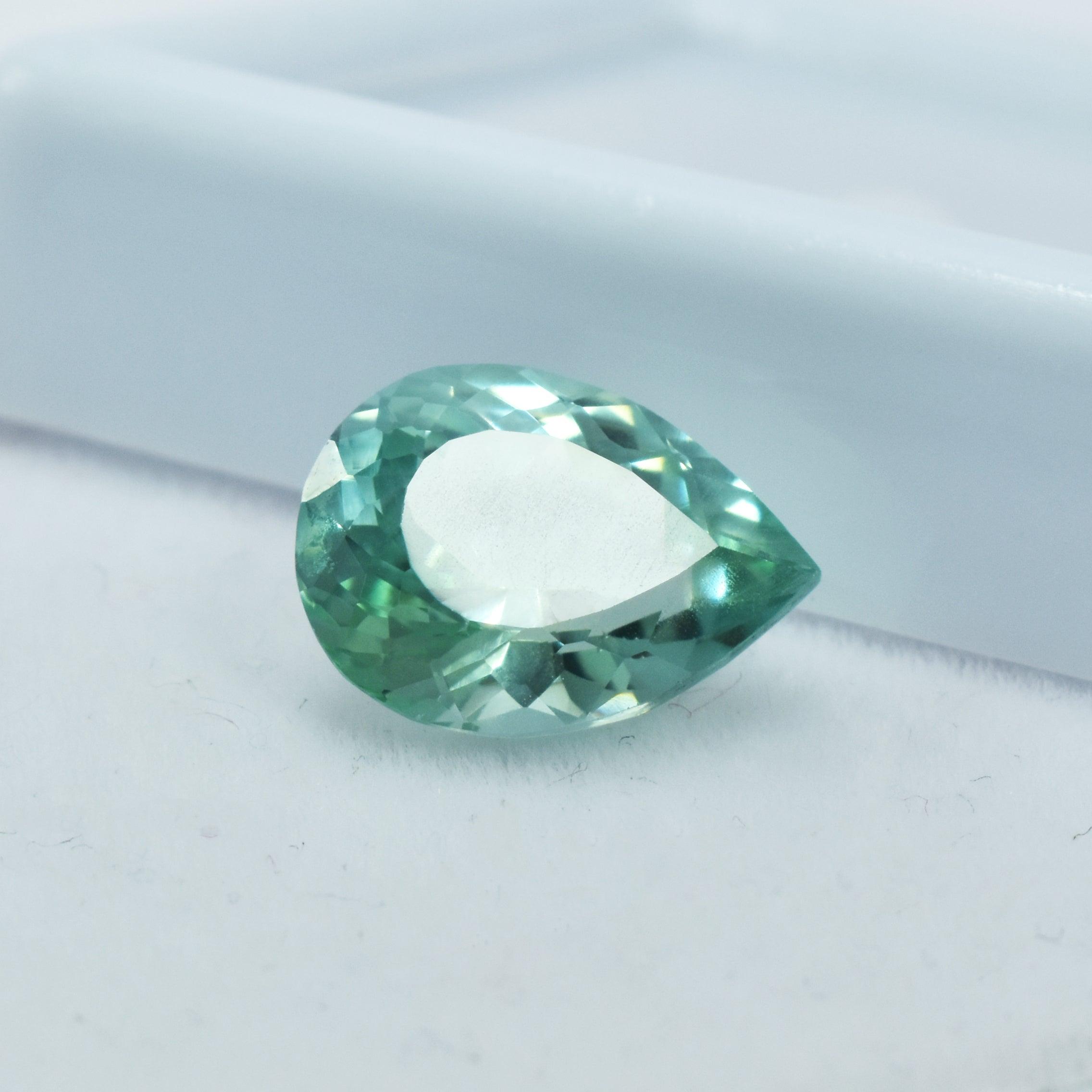 Most Attractive Bluish Green Sapphire From Sri Lanka Certified Natural 4.40 Carat  Pear Shape Bluish Green Montana Sapphire Loose Gemstone Best For Engagement Rings Stone