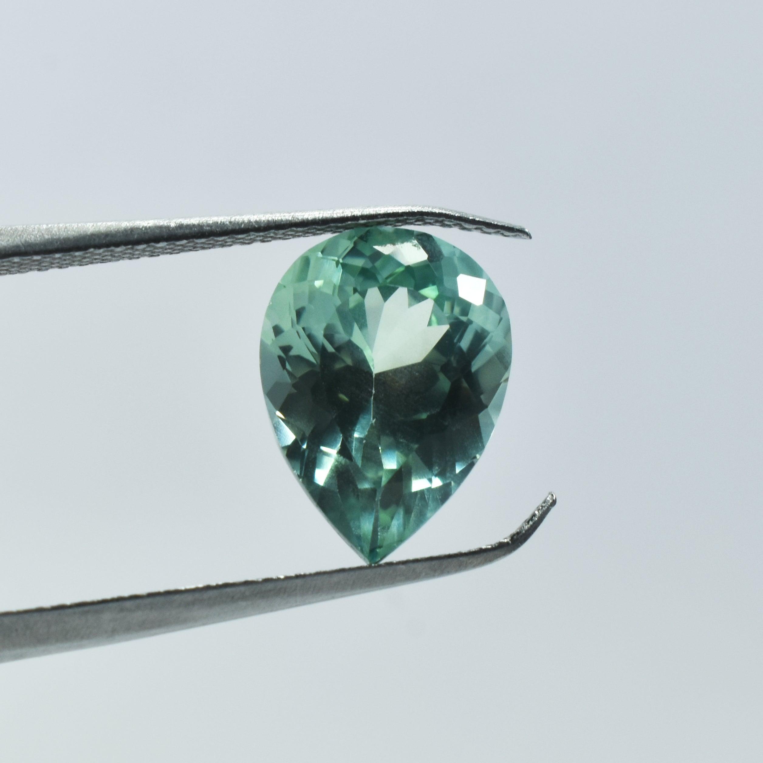 Most Attractive Bluish Green Sapphire From Sri Lanka Certified Natural 4.40 Carat  Pear Shape Bluish Green Montana Sapphire Loose Gemstone Best For Engagement Rings Stone