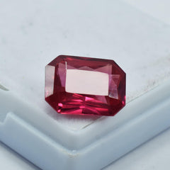 Red Ruby 8.05 Carat Natural Emerald Shape Red Ruby Certified Loose Gemstone Jewelry Making From Mozambique