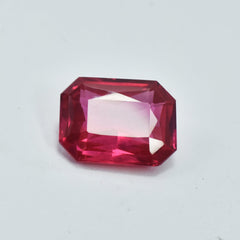 Red Ruby 8.05 Carat Natural Emerald Shape Red Ruby Certified Loose Gemstone Jewelry Making From Mozambique