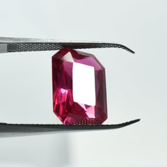 Red Ruby 8.05 Carat Natural Emerald Shape Red Ruby Certified Loose Gemstone Jewelry Making From Mozambique