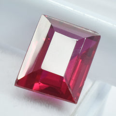 Emerald Cut Certified Burmese Ruby Red 8.60 Carat Natural Beautiful Pigeon Ruby Loose Gemstone