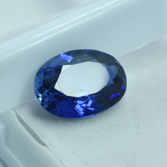 Dark Blue Tanzanite 7.75 Carat Oval Shape Certified Blue Tanzanite Natural Loose Gemstone