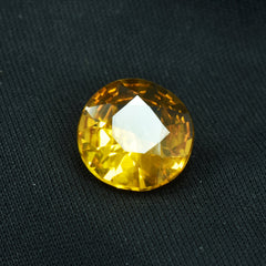 Very Beautiful Sapphire Yellow 5.55 Carat Round Shape Natural Loose Gemstone Certified Earing Size Gem