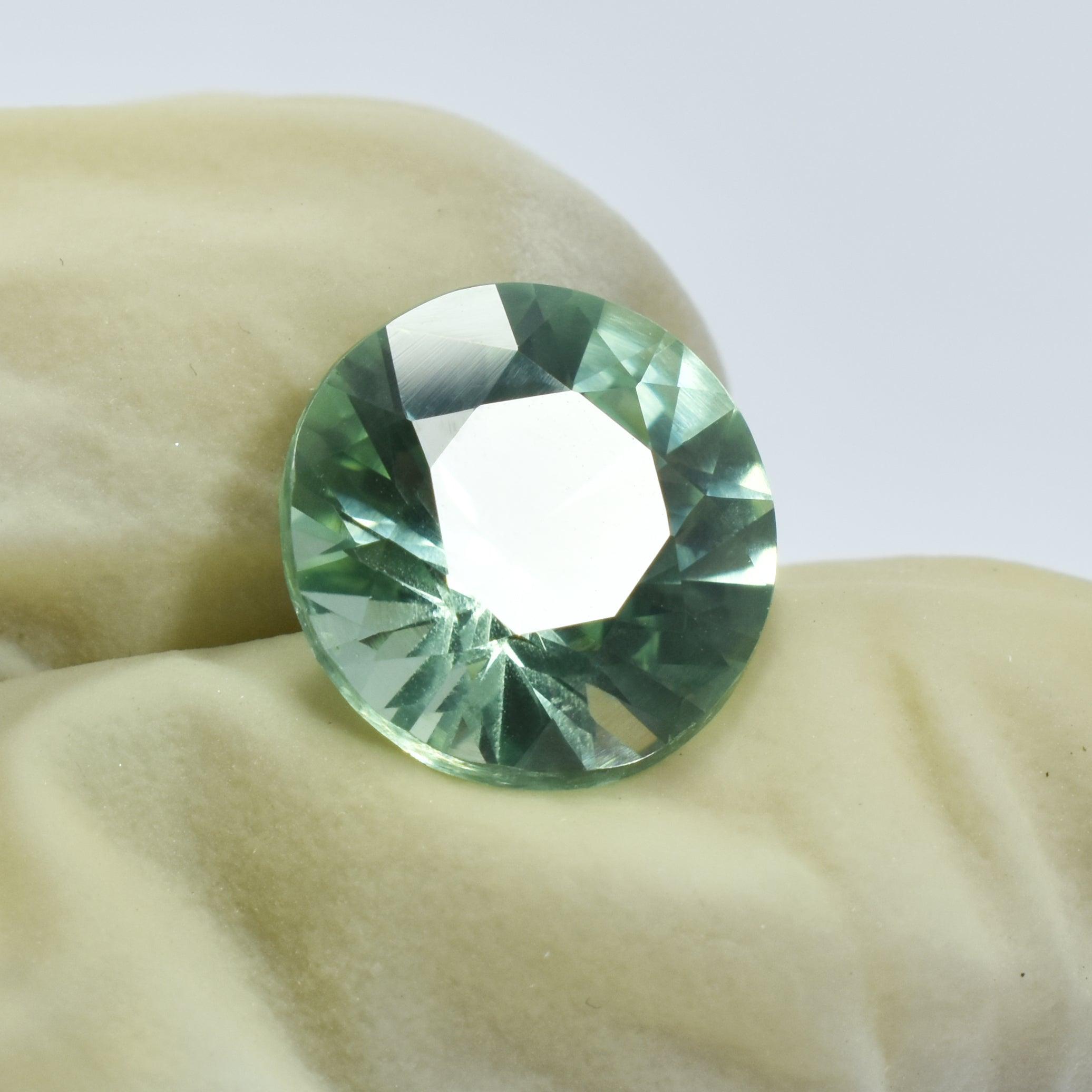 6.75 Carat AAA+ Natural Ceylon Bluish Green Sapphire Round Shape Loose Gemstone Best For Engagement Rings