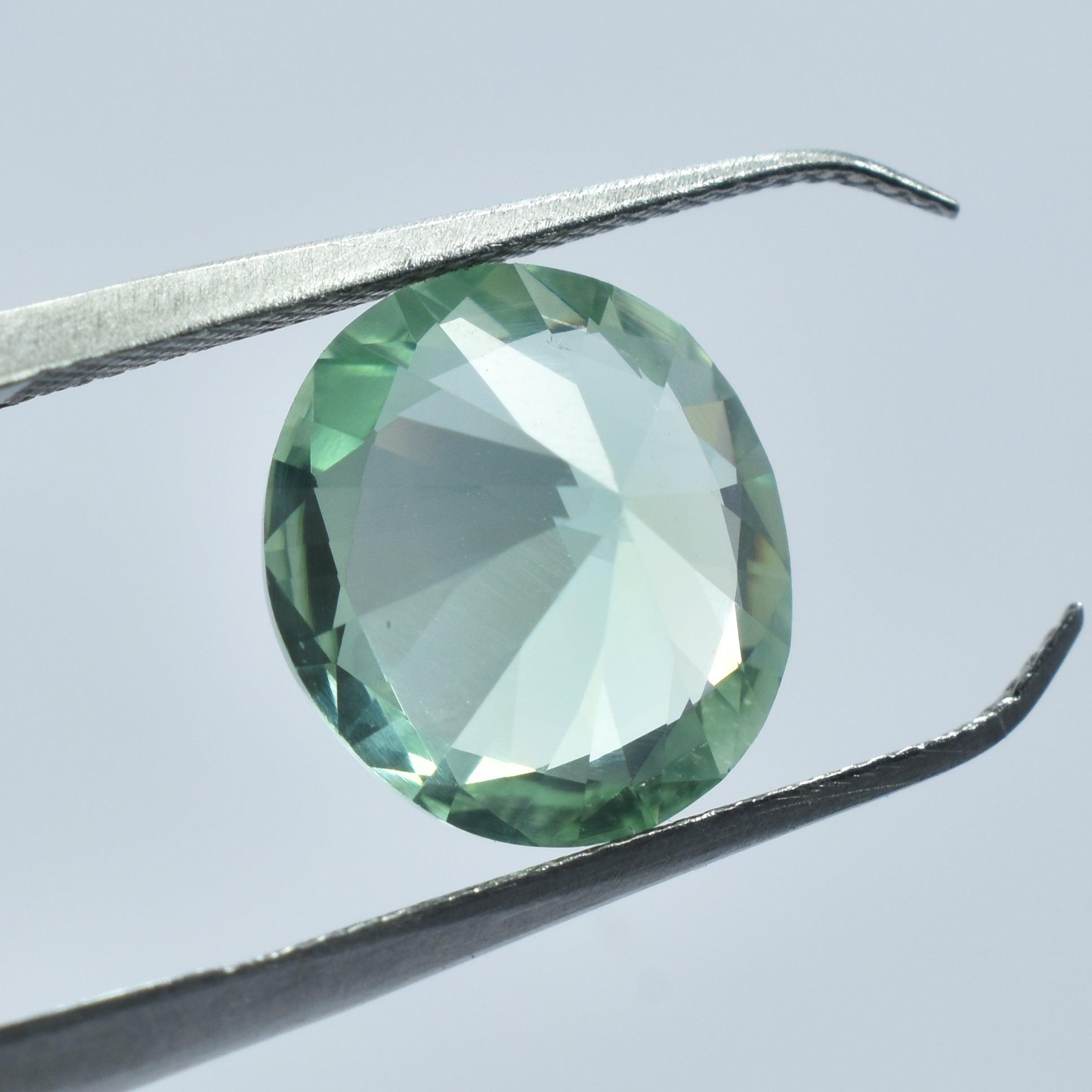 6.75 Carat AAA+ Natural Ceylon Bluish Green Sapphire Round Shape Loose Gemstone Best For Engagement Rings