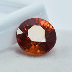 Certified Brilliant Cut Orange Sapphire 9.50 Ct Round Shape Natural Loose Gemstone Sapphire From Sri Lanka