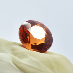 Certified Brilliant Cut Orange Sapphire 9.50 Ct Round Shape Natural Loose Gemstone Sapphire From Sri Lanka