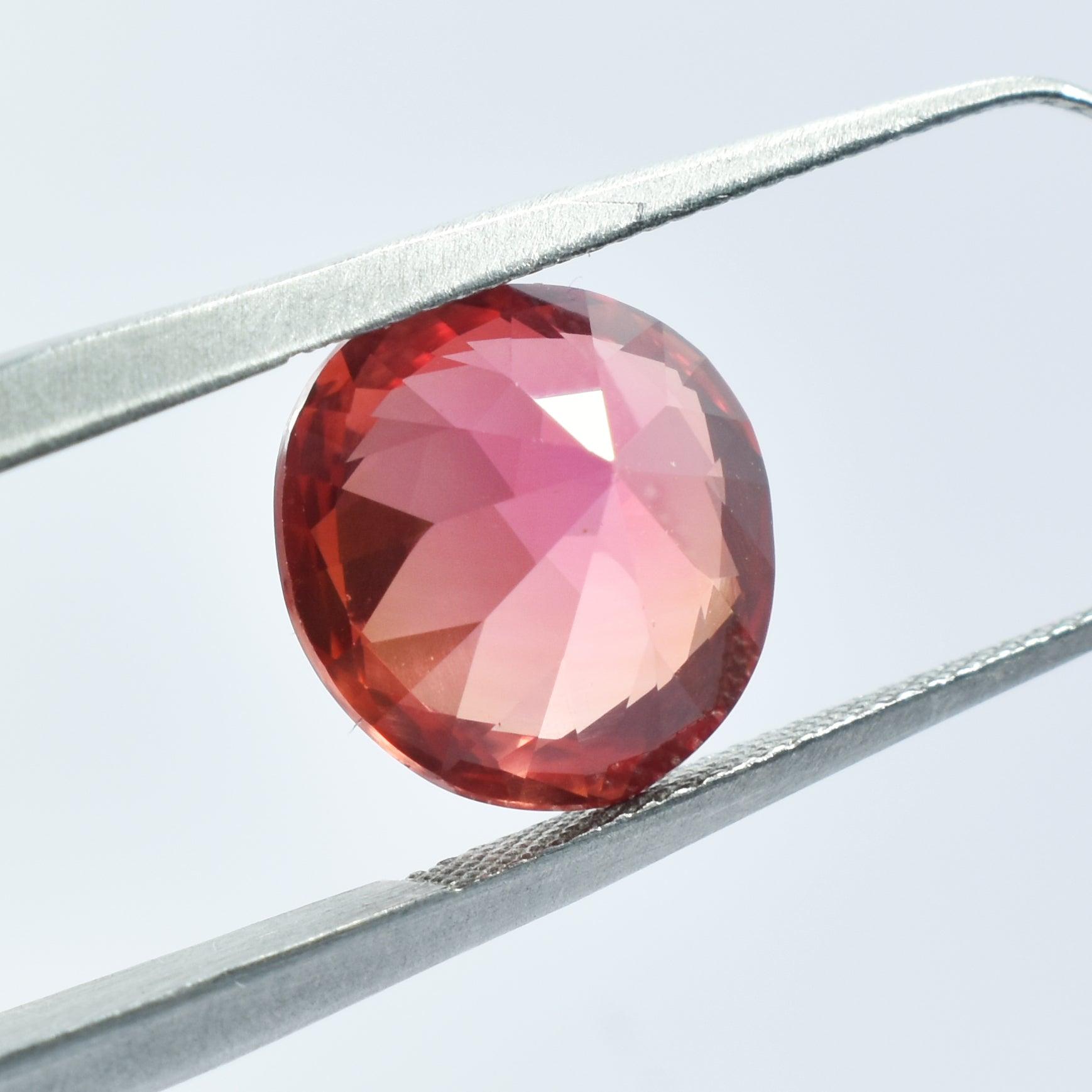 Natural Flawless Ceylon Padparadscha Sapphire Round Cut Loose Gemstone 6.75 Ct Best For Physical Healing Sapphire Gem