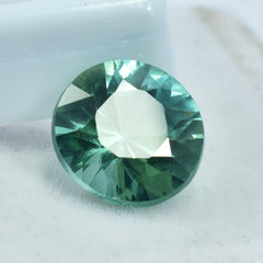 Gorgeous Green Sapphire Round Cut 7.75 Carat Bluish Green Sapphire Loose Certified Gemstone For Engagement Rings