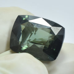 Deep Green Tourmaline Loose Gemstone Natural 10.85 Carat Cushion Cut Certified Tourmaline Gem Improved Circulation