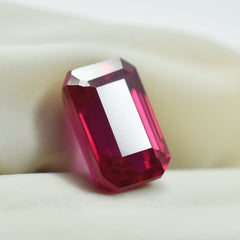 Mozambique Ruby 3.95 Ct Emerald Cut Certified Red Ruby Natural Loose Gemstone Best Offer On Rubied Red Gem