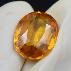 Orange Color Best Gem Certified Oval Cut 10.25 Carat Natural Orange Sapphire Loose Gemstone