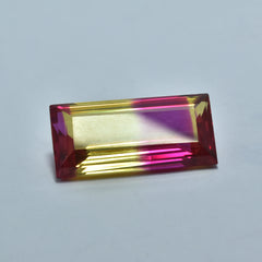 Excellent Cut Natural Bi-Color Sapphire 40.00 Carat Emerald Cut Certified Loose Gemstone