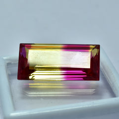 Excellent Cut Natural Bi-Color Sapphire 40.00 Carat Emerald Cut Certified Loose Gemstone