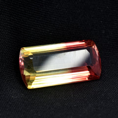 Colorful Emerald Cut Sapphire 21.70 Carat Bi-Color Sapphire Certified Loose Gemstone