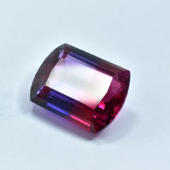 ON SALE !! Natural Bi-Color Sapphire 41.35 Carat Emerald Cut Sapphire Loose Gemstone Certified