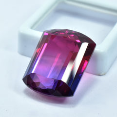 ON SALE !! Natural Bi-Color Sapphire 41.35 Carat Emerald Cut Sapphire Loose Gemstone Certified