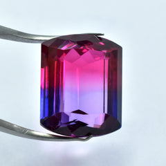 ON SALE !! Natural Bi-Color Sapphire 41.35 Carat Emerald Cut Sapphire Loose Gemstone Certified