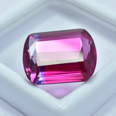 Excellent Shipping Service , Natural Bi-Color Sapphire 29.05 Carat Emerald Cut Loose Gemstone Certified, Sapphire Pendant