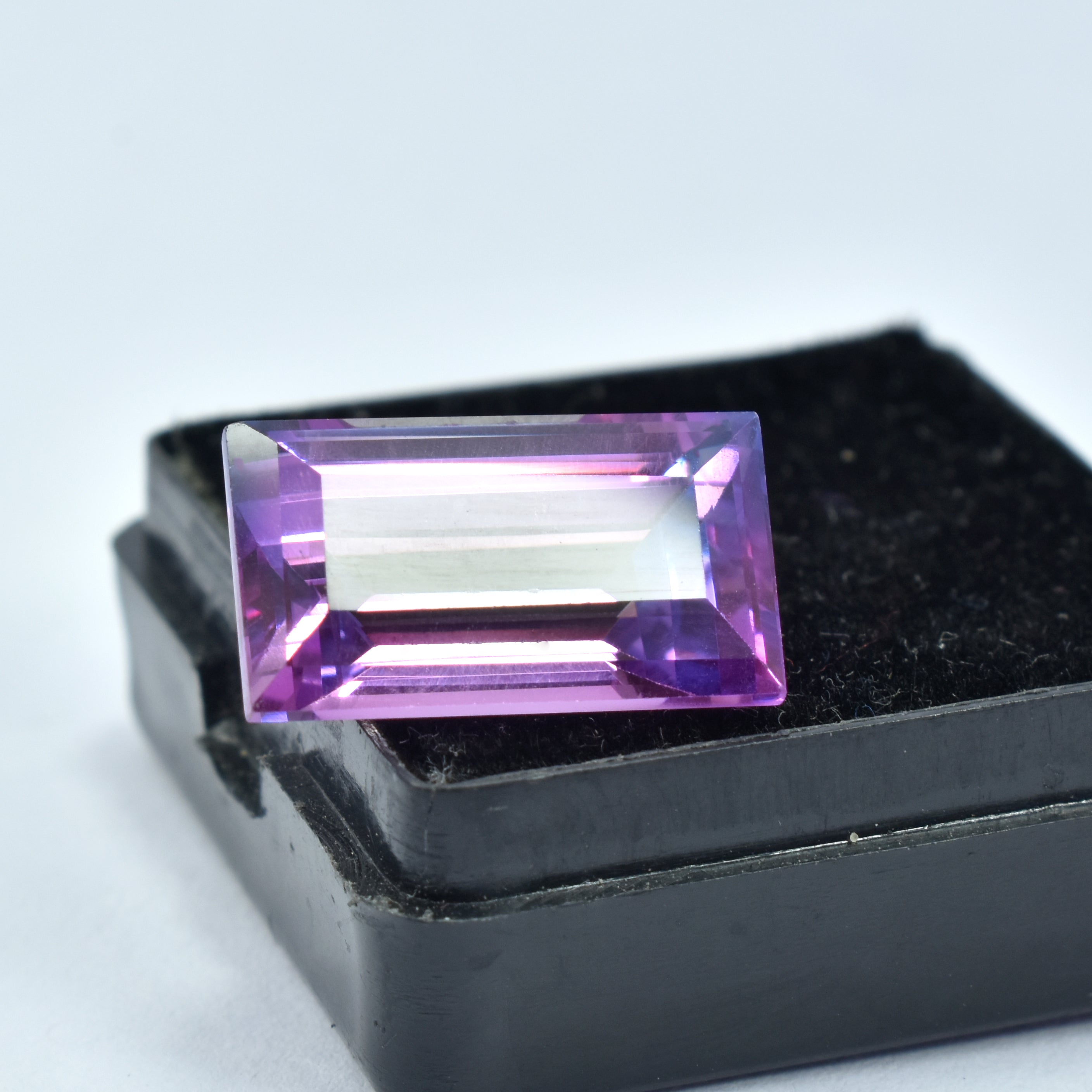 Best Offer ! Sapphire Jwelery ! Emerald Cut Sapphire 11.75 Carat Natural Bi-Color Stone Certified Loose Gemstone