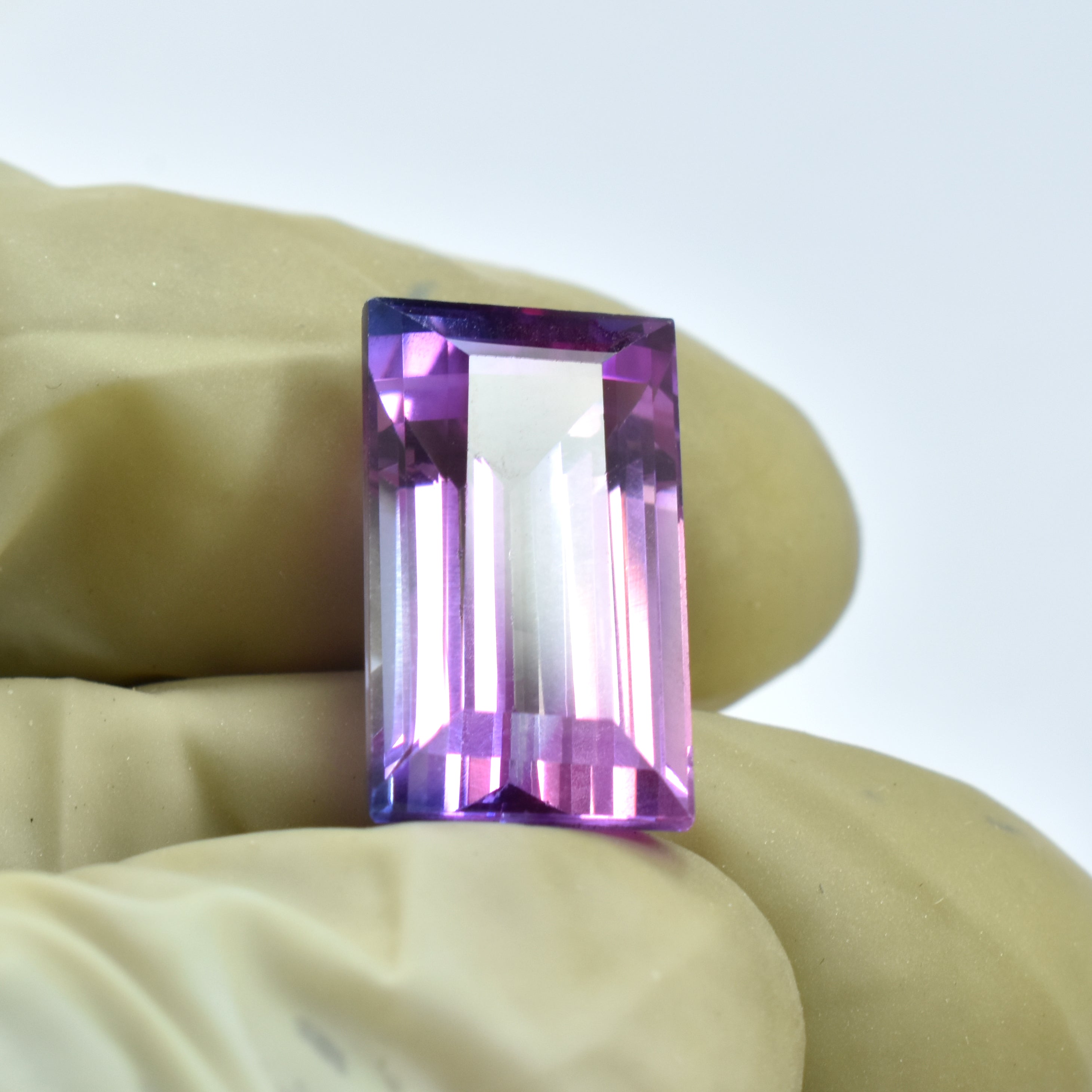 Best Offer ! Sapphire Jwelery ! Emerald Cut Sapphire 11.75 Carat Natural Bi-Color Stone Certified Loose Gemstone