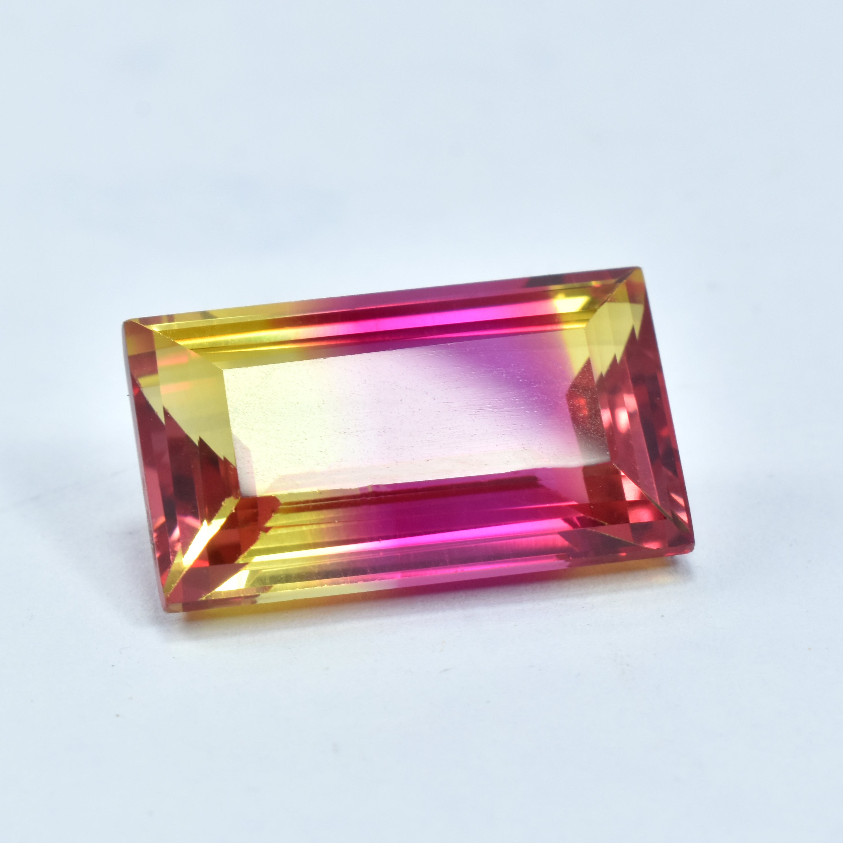 Bi-Color Sapphire Gemstone 23.20 Carat Natural Emerald Cut Certified Sapphire Loose Gemstone