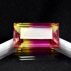 Bi-Color Sapphire Gemstone 23.20 Carat Natural Emerald Cut Certified Sapphire Loose Gemstone