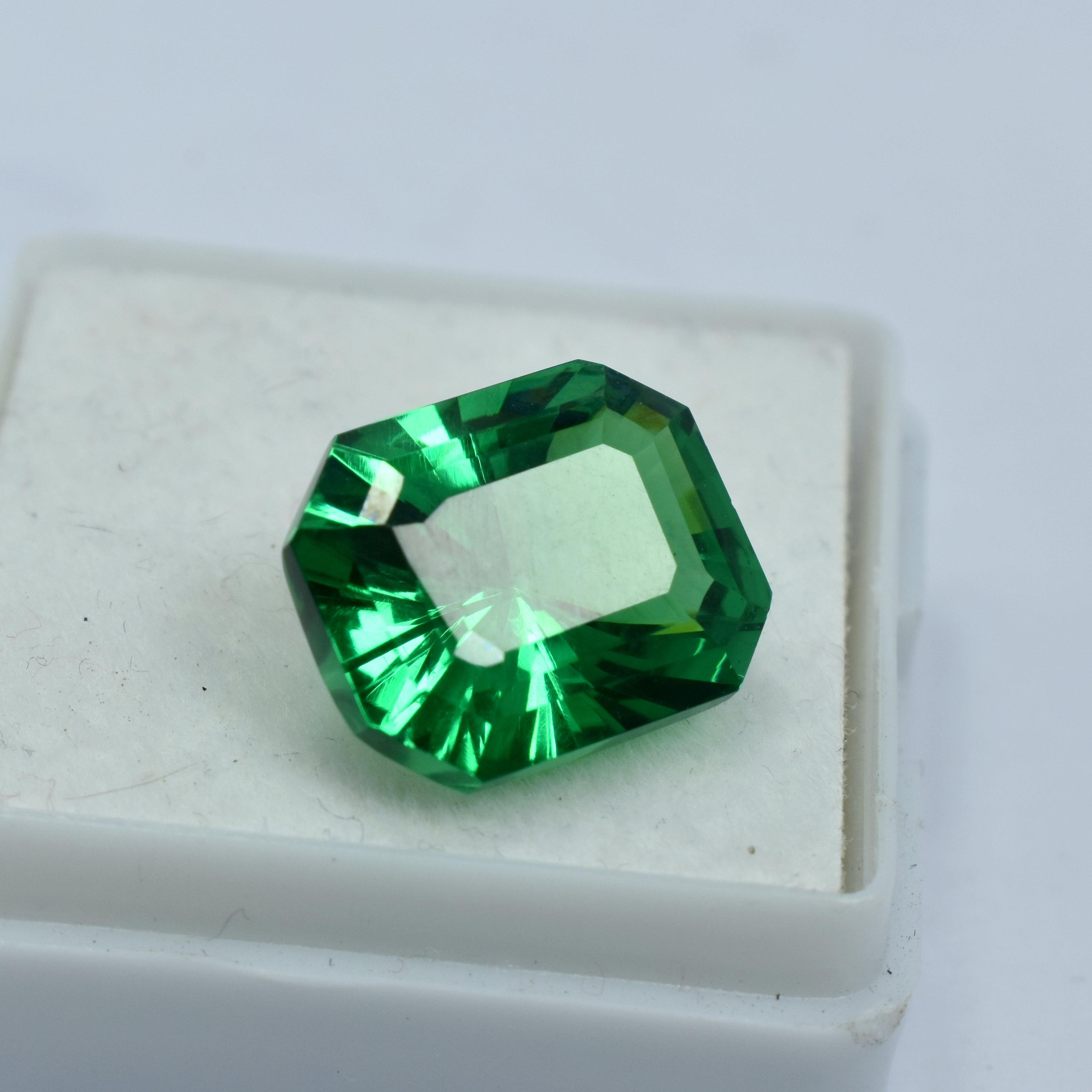 Certified Emerald Shape Garnet 10.96 Carat Natural Green Garnet Emerald Shape Loose Gemstone