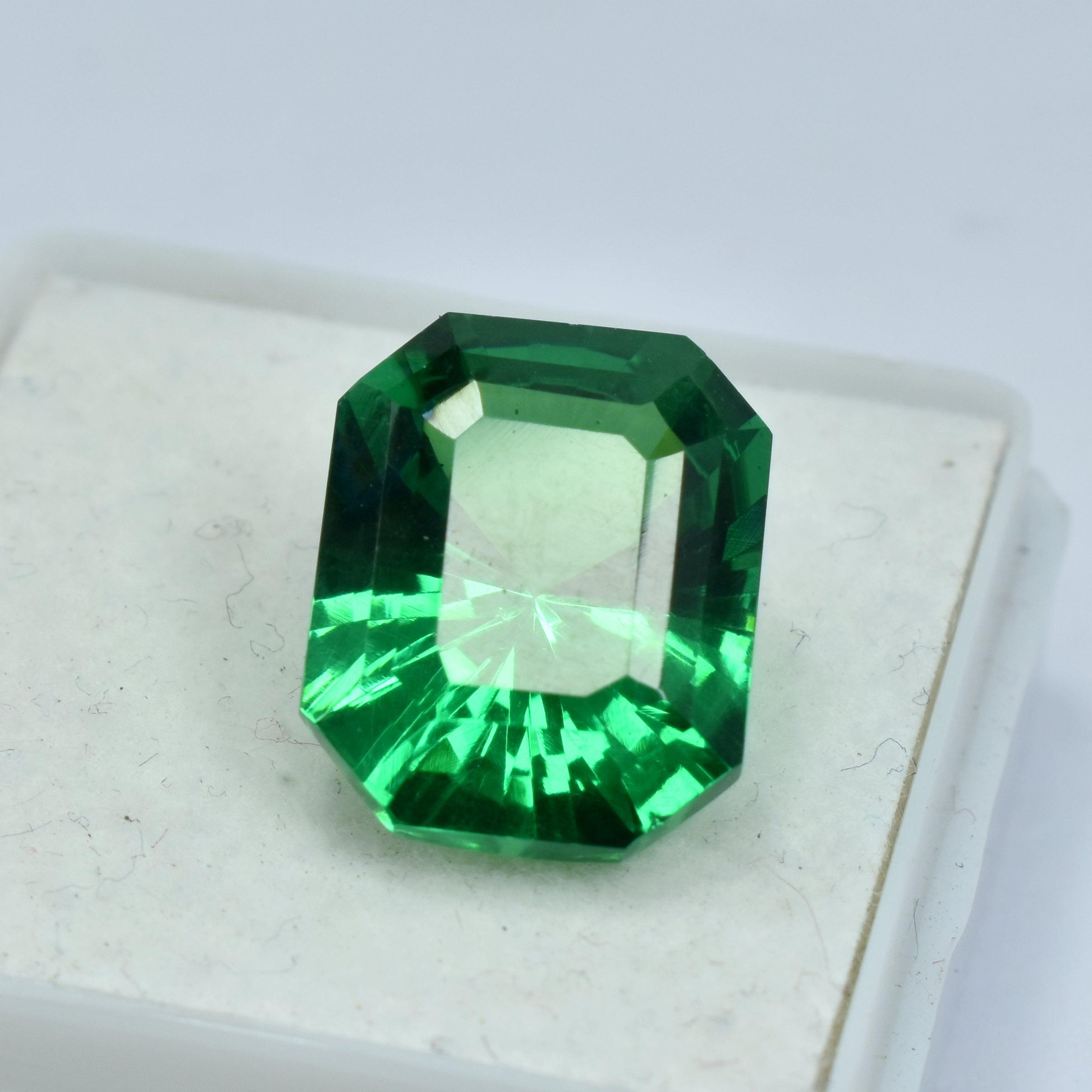 Certified Emerald Shape Garnet 10.96 Carat Natural Green Garnet Emerald Shape Loose Gemstone