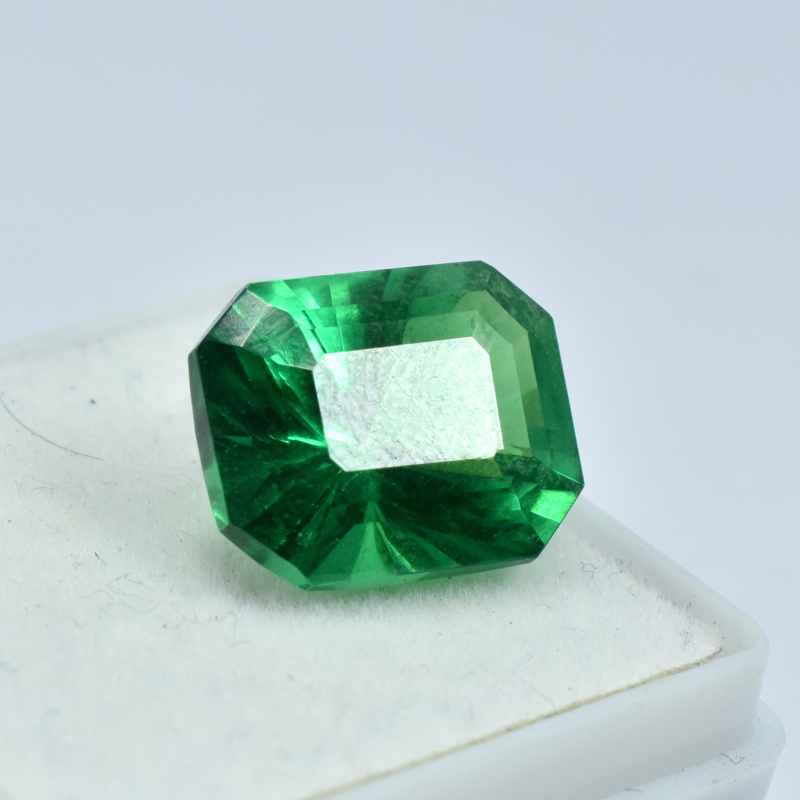 10.90 Carat Natural Garnet Emerald Shape Green Garnet Jewelry Making Gemstone Certified Garnet Loose Gemstone